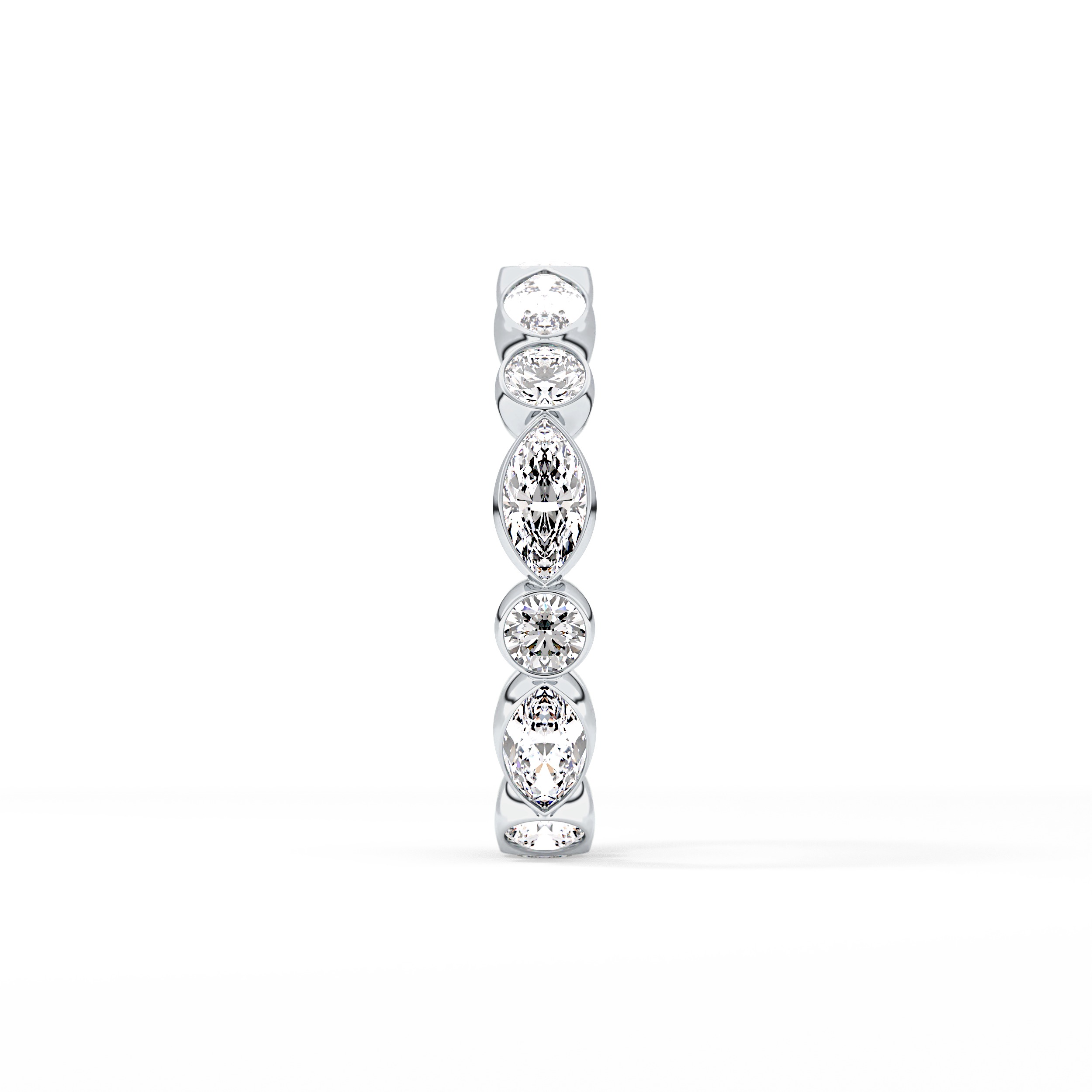 0.98 TCW Round & Marquise  Lab Grown Diamond Wedding Band
