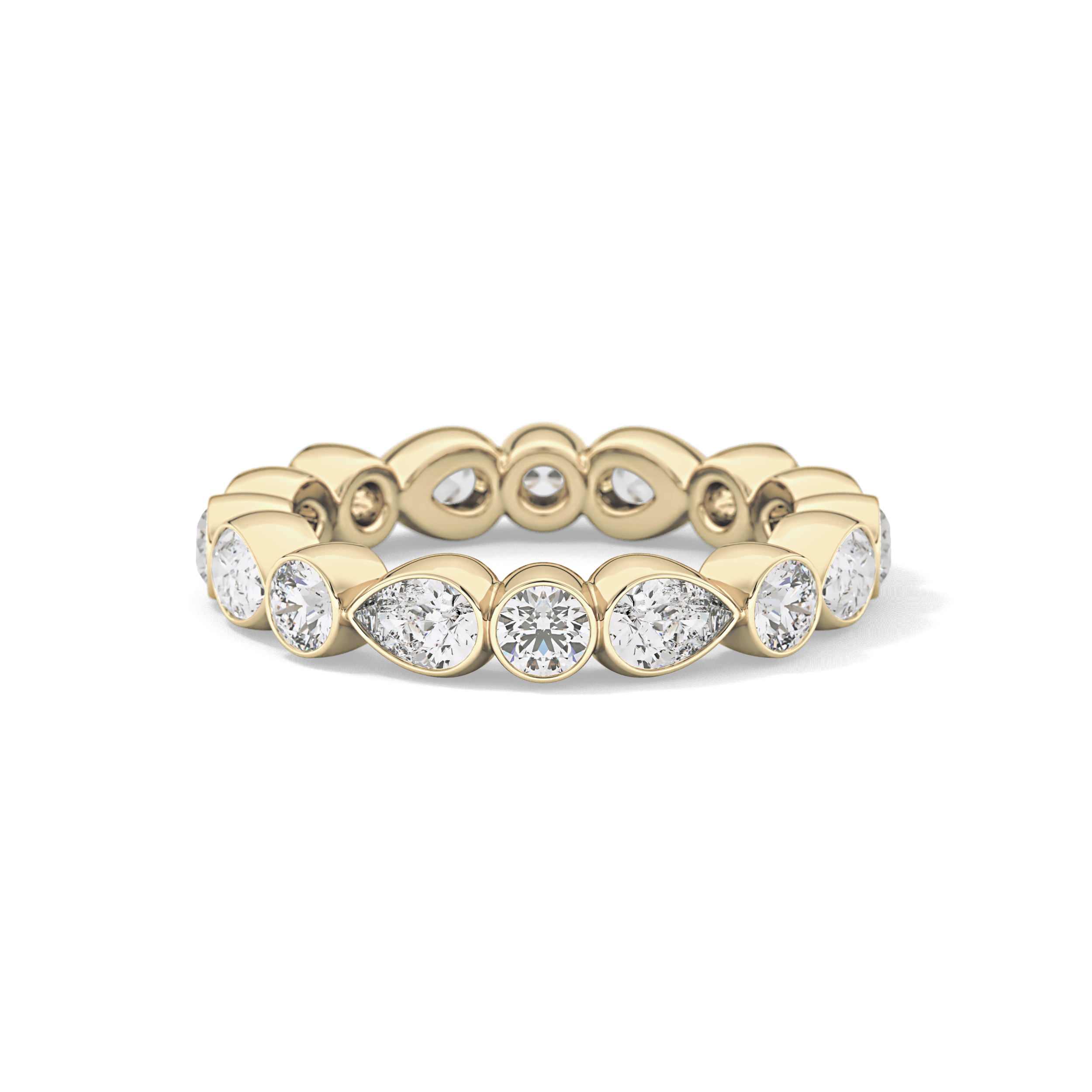1.28 TCW Round & Pear Lab Grown Diamond Wedding Band