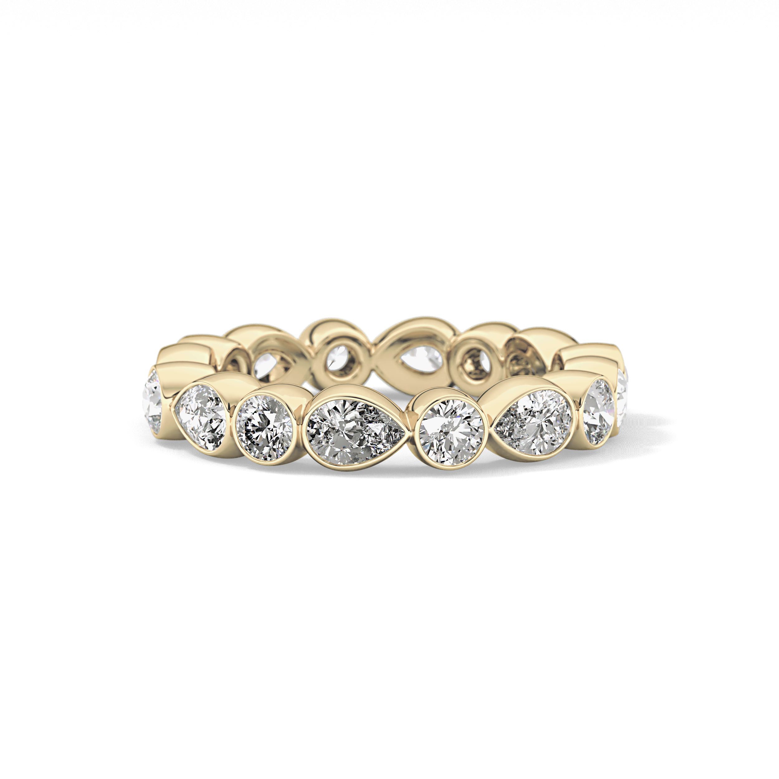 1.28 TCW Round & Pear Lab Grown Diamond Wedding Band