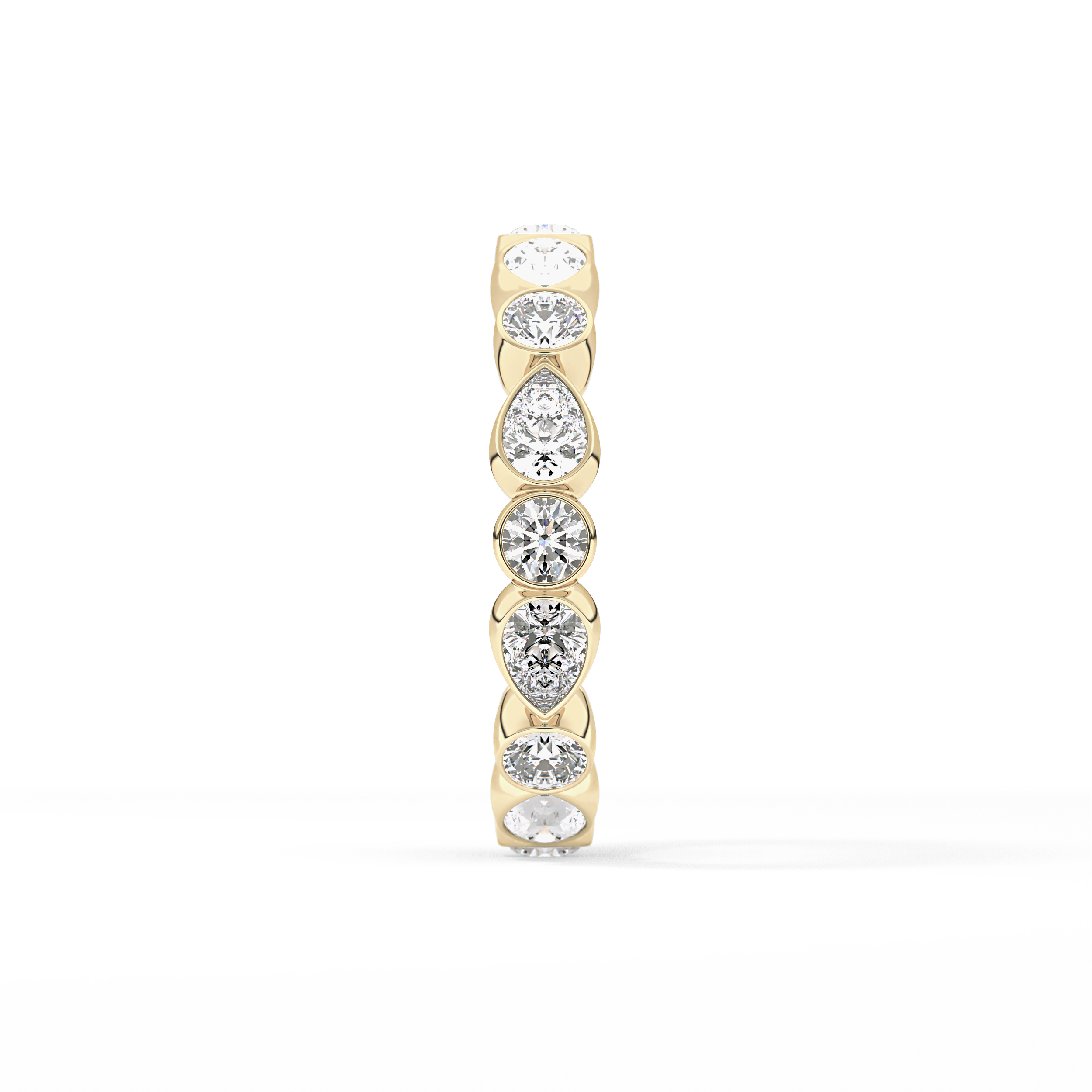 1.28 TCW Round & Pear Lab Grown Diamond Wedding Band