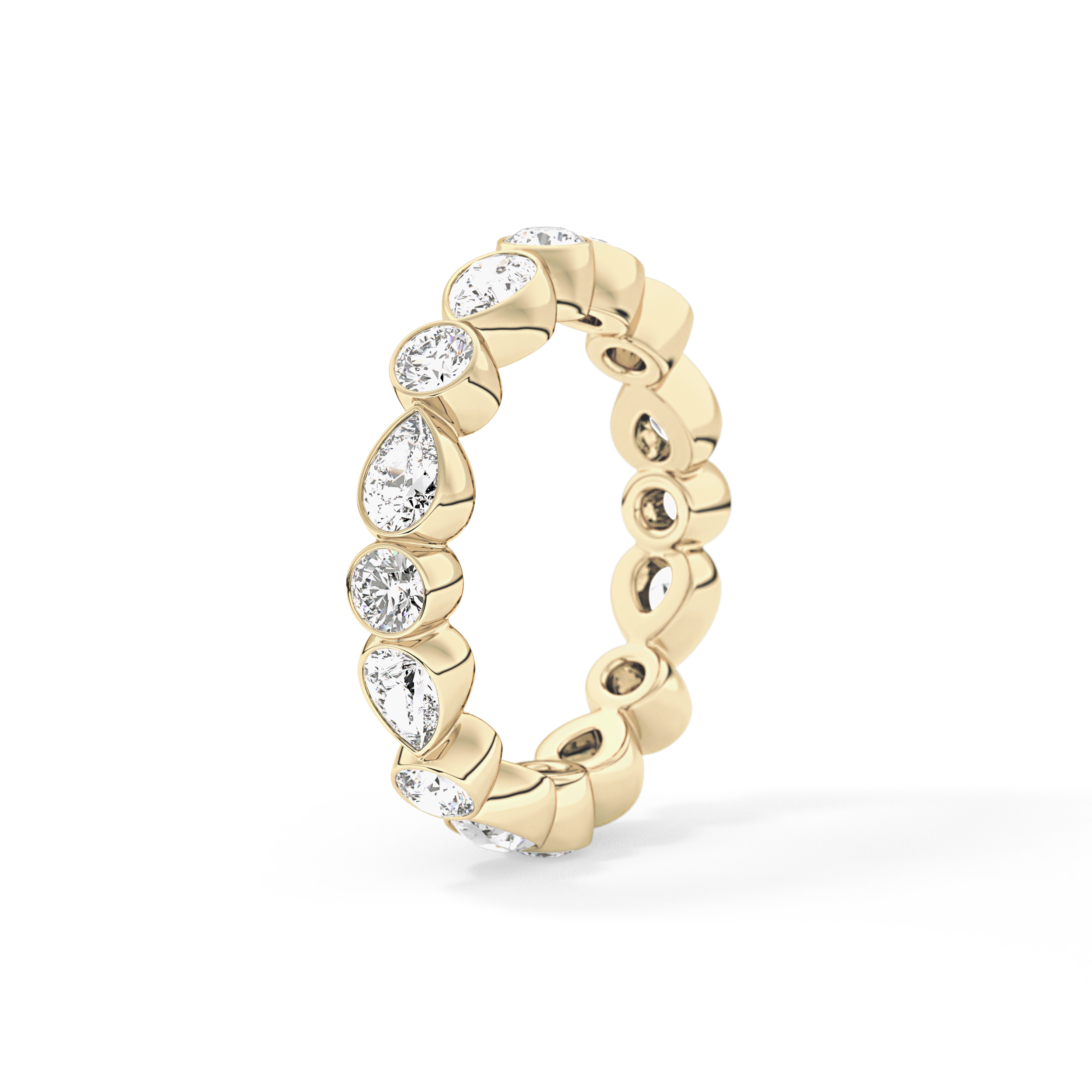 1.28 TCW Round & Pear Lab Grown Diamond Wedding Band