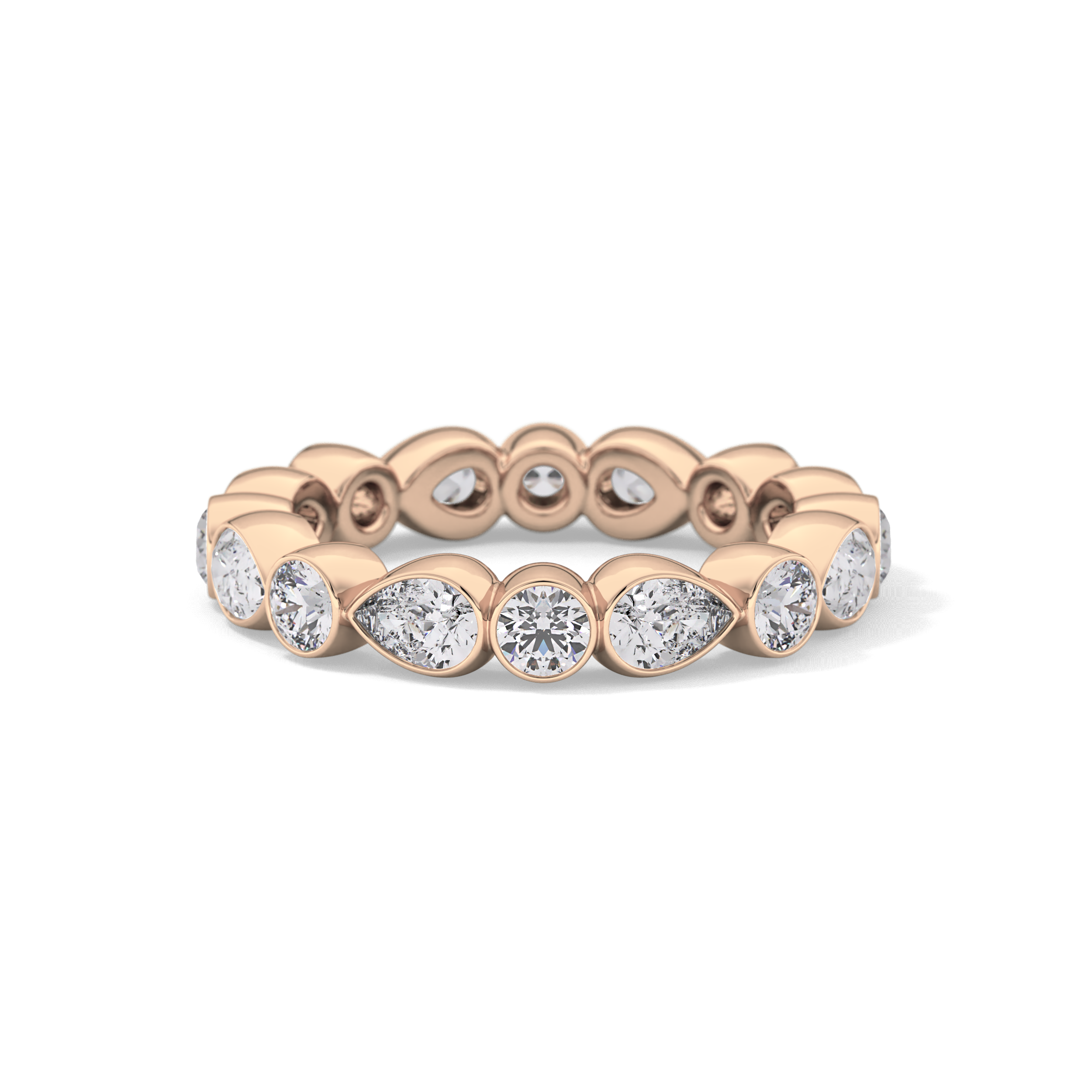 1.28 TCW Round & Pear Lab Grown Diamond Wedding Band