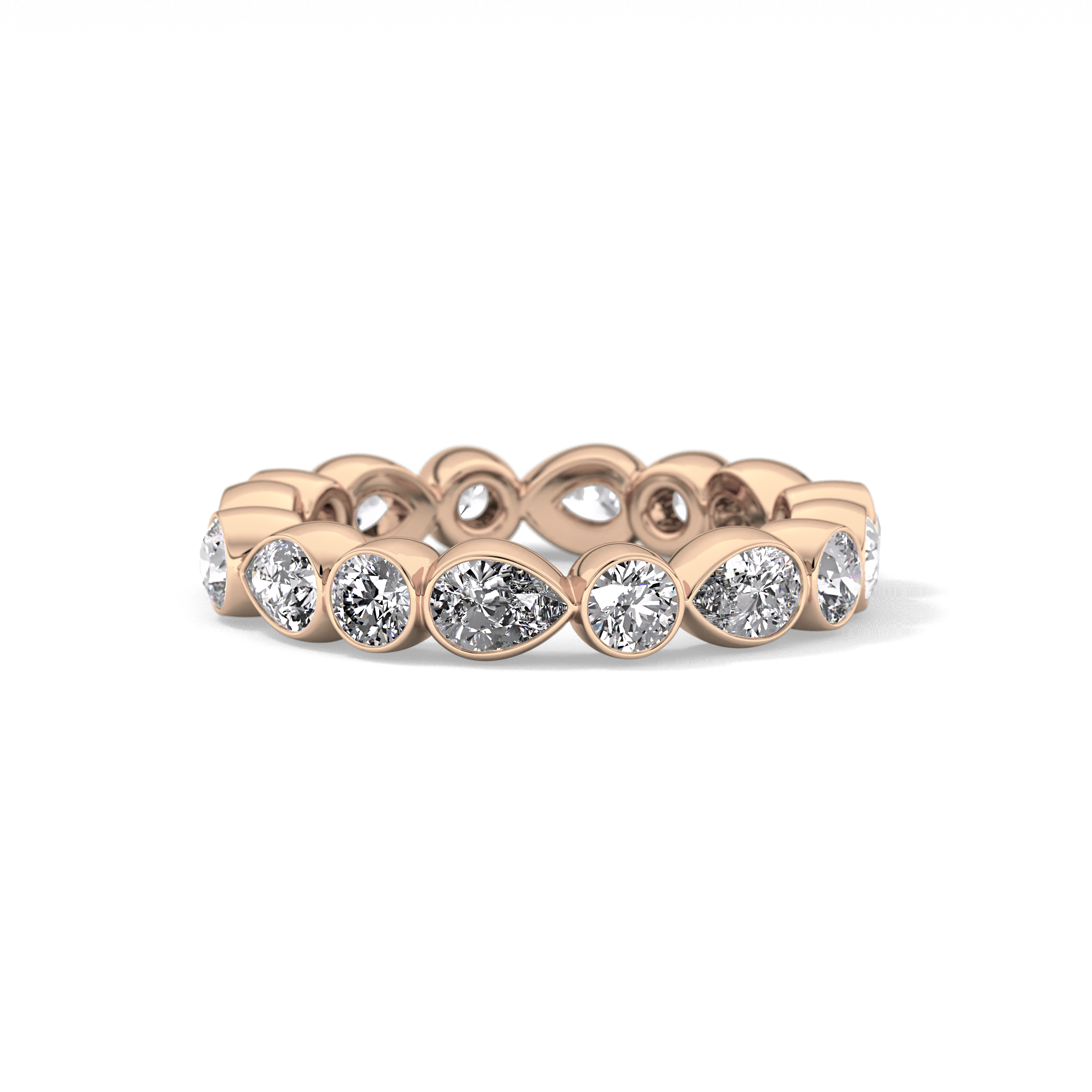 1.28 TCW Round & Pear Lab Grown Diamond Wedding Band