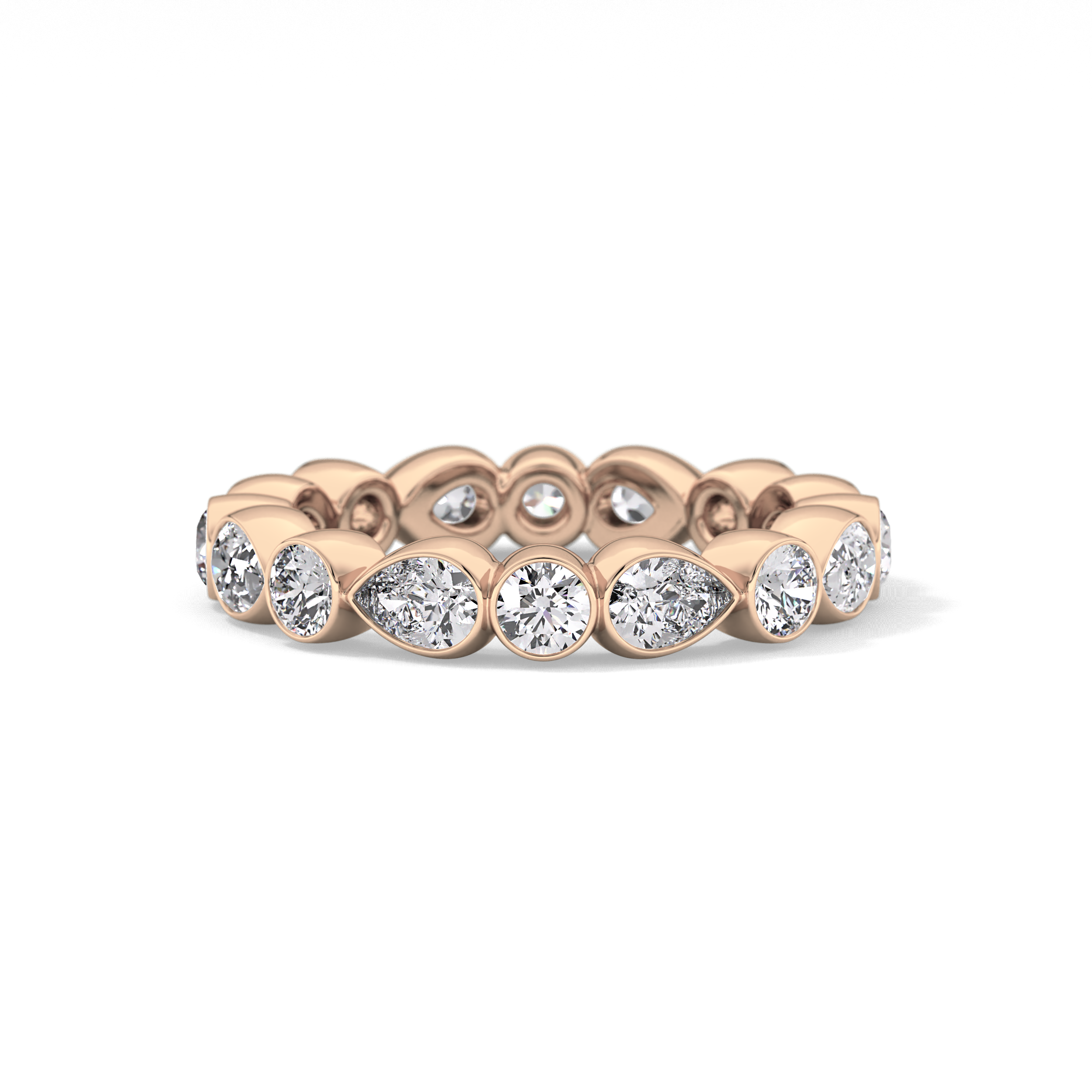 1.28 TCW Round & Pear Lab Grown Diamond Wedding Band
