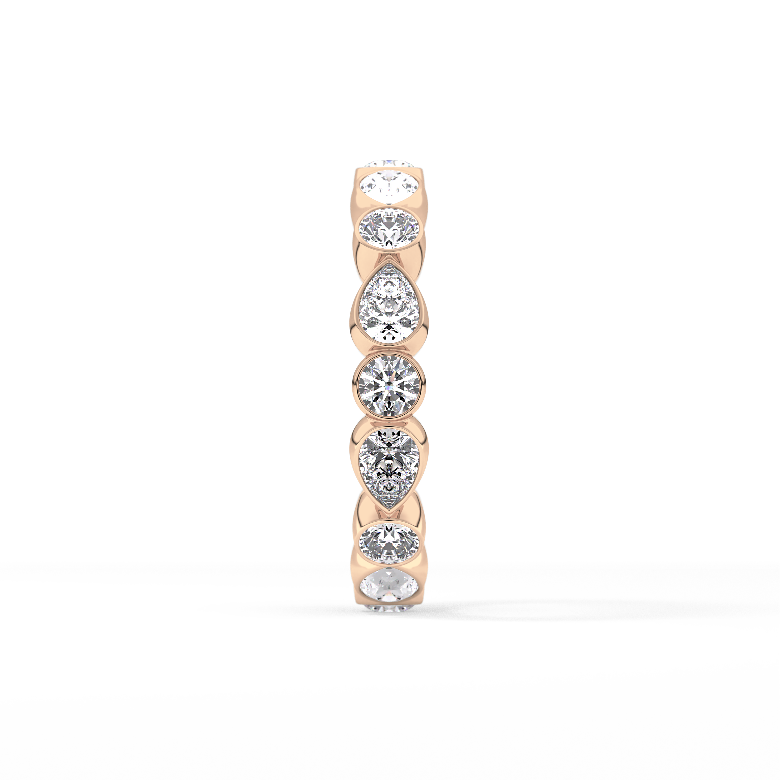 1.28 TCW Round & Pear Lab Grown Diamond Wedding Band