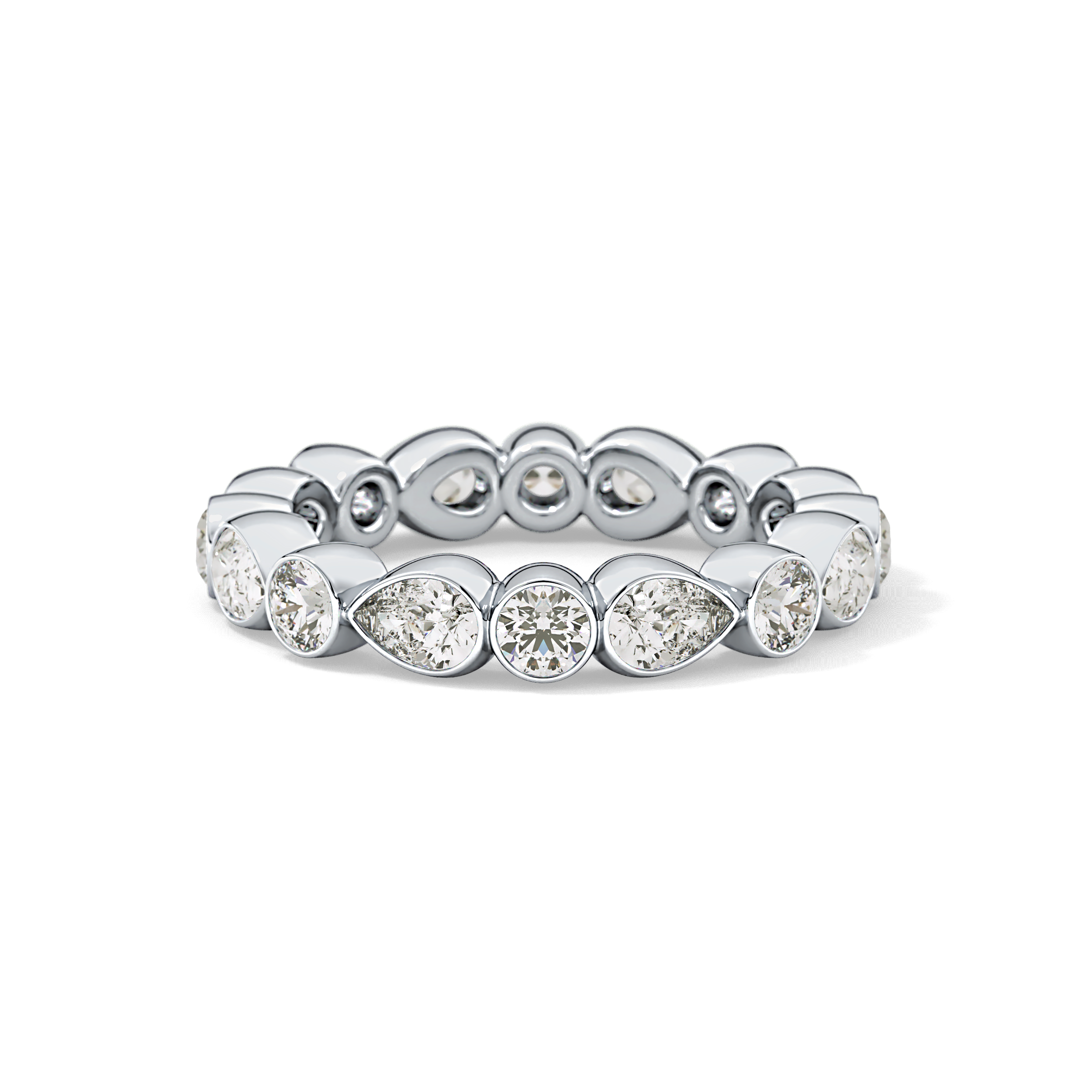 1.28 TCW Round & Pear Lab Grown Diamond Wedding Band