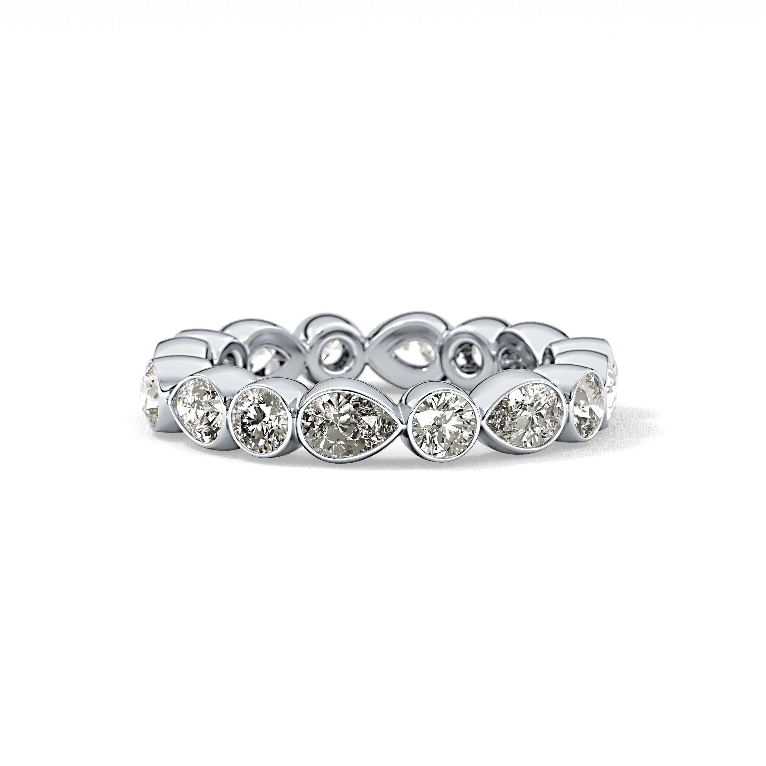 1.28 TCW Round & Pear Lab Grown Diamond Wedding Band