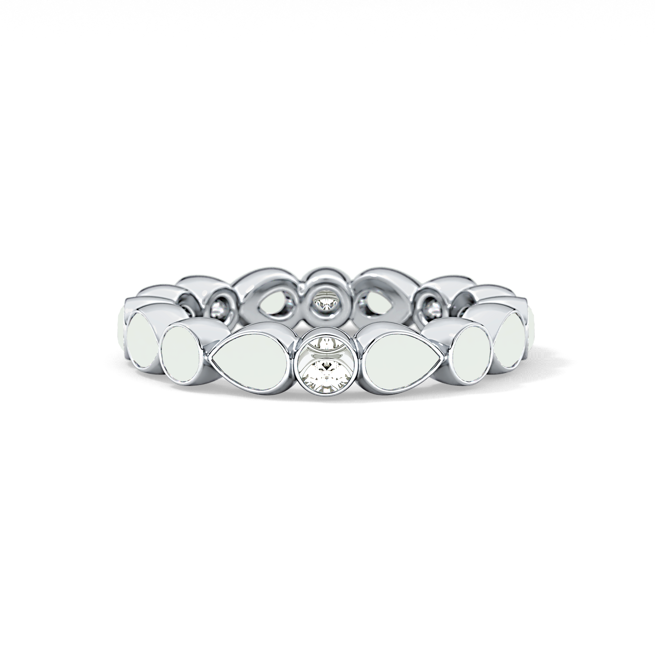1.28 TCW Round & Pear Lab Grown Diamond Wedding Band