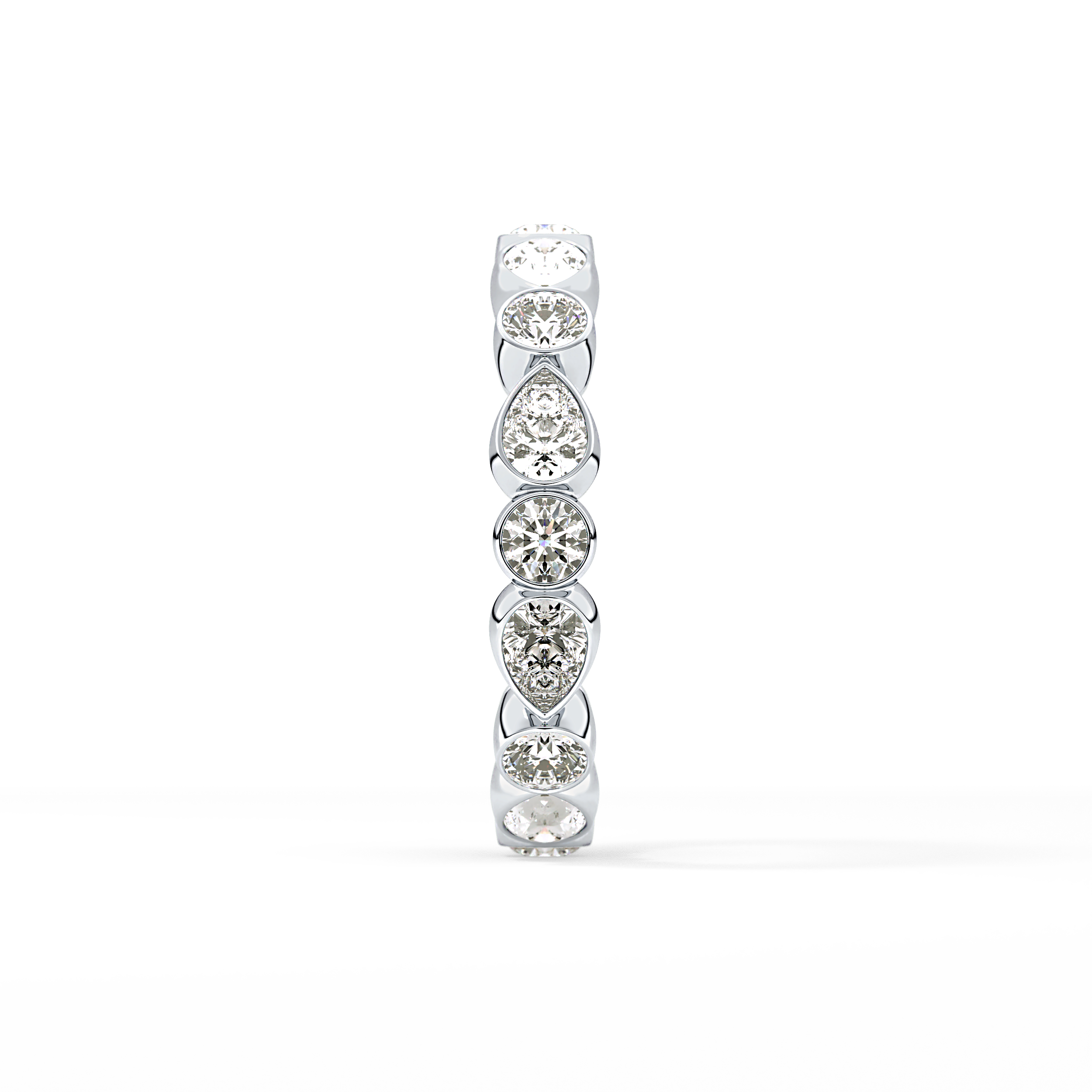 1.28 TCW Round & Pear Lab Grown Diamond Wedding Band