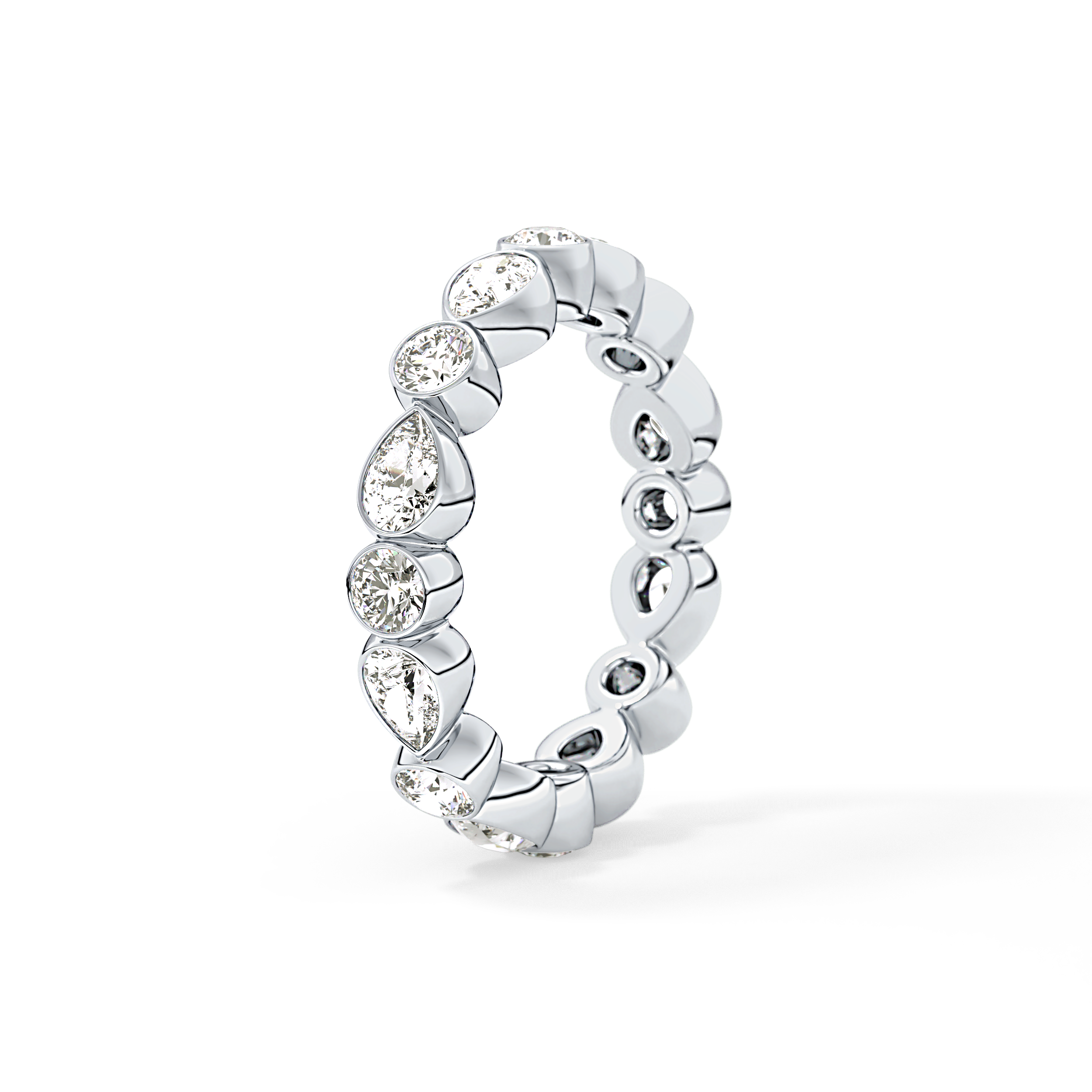 1.28 TCW Round & Pear Lab Grown Diamond Wedding Band