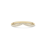 0.74 TCW Round Lab Grown Diamond Curved Wedding Band