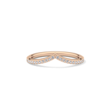 0.74 TCW Round Lab Grown Diamond Curved Wedding Band