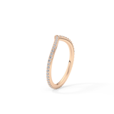 0.74 TCW Round Lab Grown Diamond Curved Wedding Band