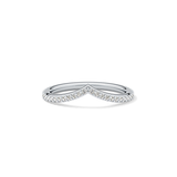 0.74 TCW Round Lab Grown Diamond Curved Wedding Band