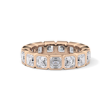 2.25 TCW Asscher Lab Grown Diamond Full Eternity Wedding Band