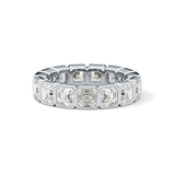 2.25 TCW Asscher Lab Grown Diamond Full Eternity Wedding Band