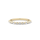0.32 TCW Round & Marquise Lab Grown Diamond Half Eternity Wedding Band