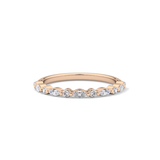 0.32 TCW Round & Marquise Lab Grown Diamond Half Eternity Wedding Band