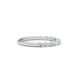 0.32 TCW Round & Marquise Lab Grown Diamond Half Eternity Wedding Band