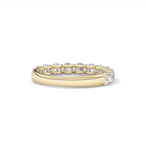 1.1 TCW Round Lab Grown Diamond Half Eternity Wedding Band