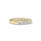 1.1 TCW Round Lab Grown Diamond Half Eternity Wedding Band