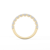 1.1 TCW Round Lab Grown Diamond Half Eternity Wedding Band