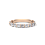 1.1 TCW Round Lab Grown Diamond Half Eternity Wedding Band