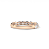 1.1 TCW Round Lab Grown Diamond Half Eternity Wedding Band