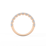 1.1 TCW Round Lab Grown Diamond Half Eternity Wedding Band