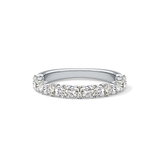 1.1 TCW Round Lab Grown Diamond Half Eternity Wedding Band