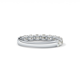 1.1 TCW Round Lab Grown Diamond Half Eternity Wedding Band