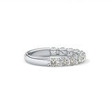 1.1 TCW Round Lab Grown Diamond Half Eternity Wedding Band