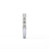 1.1 TCW Round Lab Grown Diamond Half Eternity Wedding Band