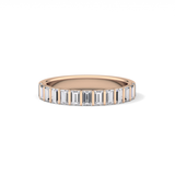 1.08 TCW Baguette Lab Grown Diamond Half Eternity Wedding Band