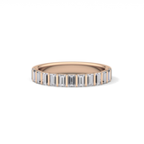 1.08 TCW Baguette Lab Grown Diamond Half Eternity Wedding Band