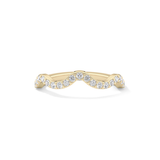0.58 TCW Round Lab Grown Diamond Curved Wedding Band