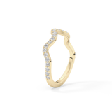 0.58 TCW Round Lab Grown Diamond Curved Wedding Band