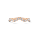 0.58 TCW Round Lab Grown Diamond Curved Wedding Band