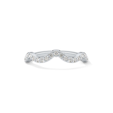 0.58 TCW Round Lab Grown Diamond Curved Wedding Band