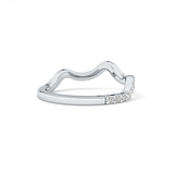 0.58 TCW Round Lab Grown Diamond Curved Wedding Band