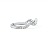 0.58 TCW Round Lab Grown Diamond Curved Wedding Band