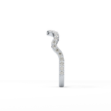 0.58 TCW Round Lab Grown Diamond Curved Wedding Band