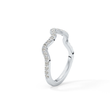 0.58 TCW Round Lab Grown Diamond Curved Wedding Band