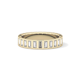 0.44 TCW Baguette Lab Grown Diamond Half Eternity Wedding Band