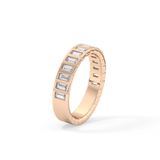 0.44 TCW Baguette Lab Grown Diamond Half Eternity Wedding Band