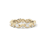 0.56 TCW Round & Pear Lab Grown Diamond Half Eternity Wedding Band