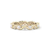0.56 TCW Round & Pear Lab Grown Diamond Half Eternity Wedding Band