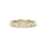 0.56 TCW Round & Pear Lab Grown Diamond Half Eternity Wedding Band