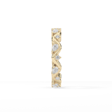 0.56 TCW Round & Pear Lab Grown Diamond Half Eternity Wedding Band