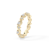 0.56 TCW Round & Pear Lab Grown Diamond Half Eternity Wedding Band